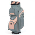ELLEGNT 14?Way Full Length Divider Golf Cart Bag-Molded Lock Top, 11 Pockets for Storage, Gray + Dusty Pink