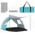 ELLEGNT Pop?Up Beach Tent-5?6 Person Canopy Sun Shelter, UPF50+ Protection, Blue