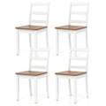 ELLEGNT 4-Piece Ladder Back Dining Side Chairs-Solid Rubber Wood Legs, Armless and Lightweight for Everyday Use