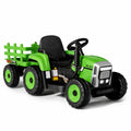 ELLEGNT Kids Ride-On Tractor with Trailer, 12V Battery Powered, Green