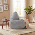 ELLEGNT Adult Bean Bag Chair-Soft Corduroy Cover and Sponge Filling for Living Room, Bedroom, or Dorm Light Gray