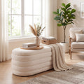 ELLEGNT Storage Ottoman Bench-Upholstered Fabric Entryway Bench, Bedroom End of Bed Stool with Hidden Compartment