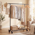 ELLEGNT Extendable Garment Rack on Wheels, Adjustable Length Clothes Stand, Rolling Wardrobe Rack for Dressing Rooms and Laundry Rooms