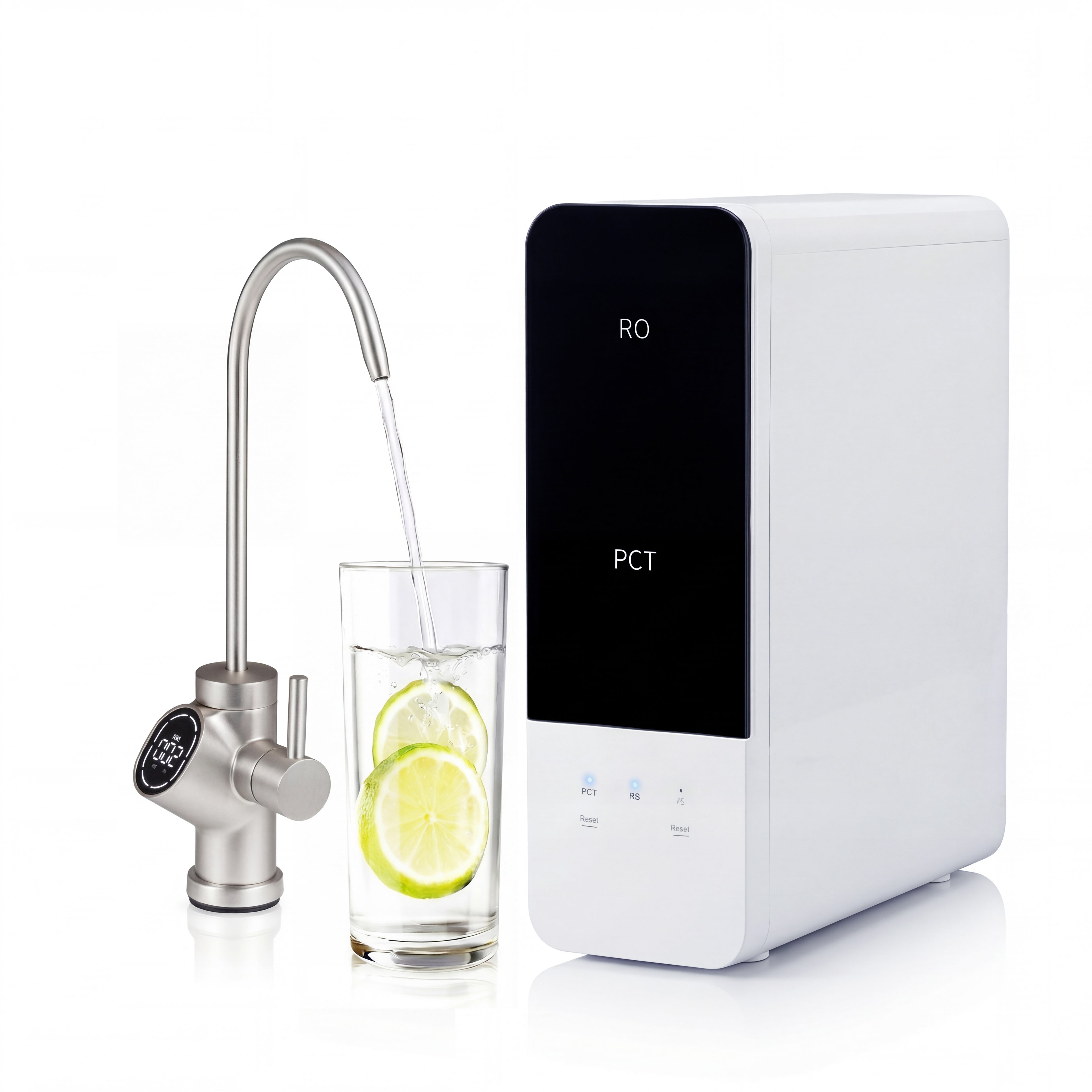 ELLEGNT 600 GPD Under-Sink RO Water Filter System-Tankless, 8-Stage Filtration, Smart LED Faucet, Black and White