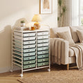 ELLEGNT 20-Drawer Rolling Storage Cart with Lockable Wheels-Removable Drawers, Metal Frame, Gradient for Art and Craft,Green