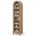 ELLEGNT 71 in Tall Arched Bookshelf, 8-Tier Farmhouse Wood Shelf with 3 Movable Tiers, Freestanding Storage Rack for Living Room, Entryway, Hallway, and Home Office Use