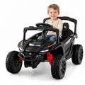 ELLEGNT 12V Kids Ride On UTV with Remote Control, 3 Speeds, LED Lights, Black