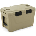 ELLEGNT 37 QT Portable Hard Cooler, Insulated Ice Chest with 2 Cup Holders, Tan