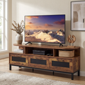 ELLEGNT TV Stand for Up to 75-Inch TV-Entertainment Center, 3 Storage Drawers, Open Shelves Rustic Brown