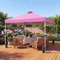 ELLEGNT Pop up Canopy Tent-10x10 FT, Wheeled Storage Bag, 4 Sandbags for Weight, Pink