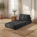 ELLEGNT Convertible Sleeper Chair-Folding Sofa Bed, Corduroy Cover, Pillow Back Support for Living Room or Guest Room , Black