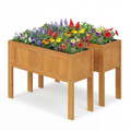 ELLEGNT 2 PCS Elevated Wooden Planter Box Raised Garden Bed, Includes Bed Liner and Drainage Holes