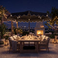 ELLEGNT Solar LED 10 FT Patio Umbrella-Includes 32 Lights, Weighted Base, Sandbags, Gray