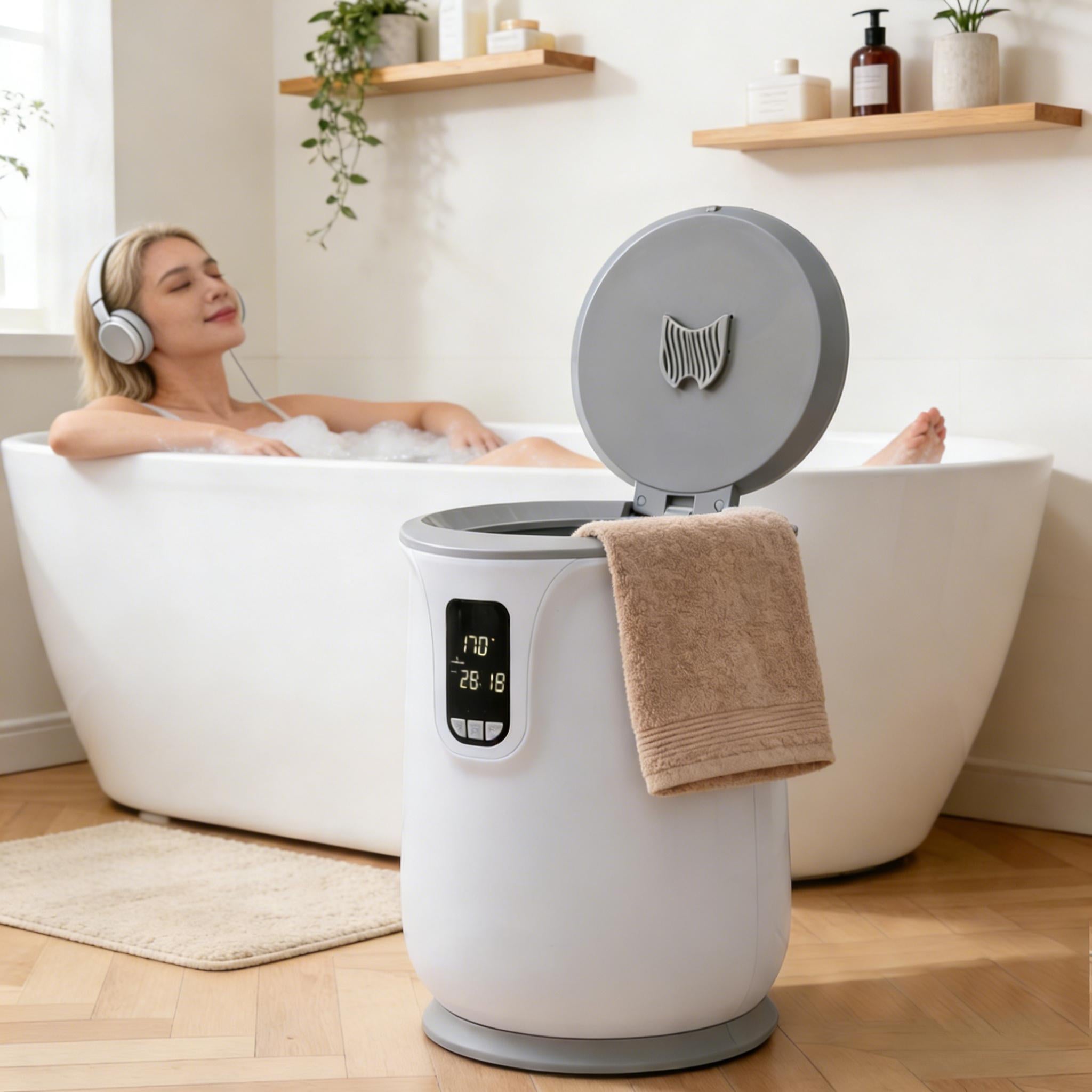 ELLEGNT 20L Blanket and Towel Warmer with 3 Heat Levels-LCD Screen, 24-Hour Delay Timer, Auto Shut-Off for Bedroom