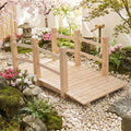 ELLEGNT 5 ft Solid Wood Garden Bridge-Stained Arch Walkway for Pond or Pathway Original Wood Color