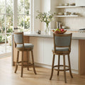 ELLEGNT 2 PCS Swivel Bar Stools-30 in Height, Backrests, Wood Frame, Upholstered Seat