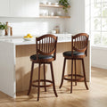 ELLEGNT 2 PCS 30 in Swivel Barstools-Counter Height with Backrest, Wood Frame, for Kitchen Island Espresso and Black
