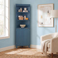 ELLEGNT 68 in Corner Bathroom Floor Cabinet with Fluted Doors-Tall Storage Unit for Bathroom or Laundry Room, Blue